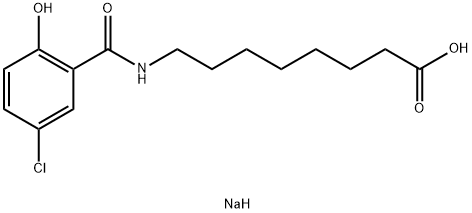 Octanoic acid, 8-[(5-chloro-2-hydroxybenzoyl)amino]-, sodium salt (1:2)